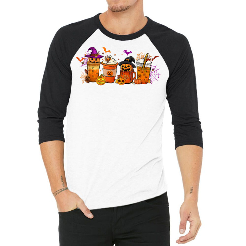 Halloween Coffee Pumpkin Latte Spice Coffee Love Fall Season T Shirt 3/4 Sleeve Shirt by montistd | Artistshot