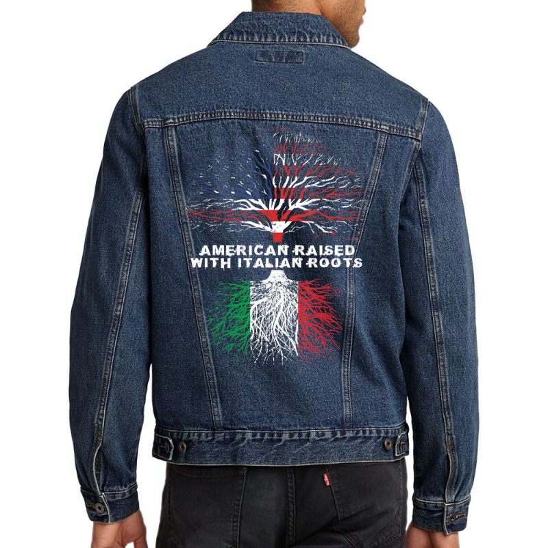 American Raised With Italian Roots Italy Men Denim Jacket by cm-arts | Artistshot