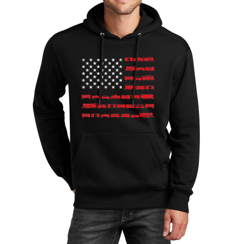 American Flag Railroad Train Unisex Hoodie | Artistshot