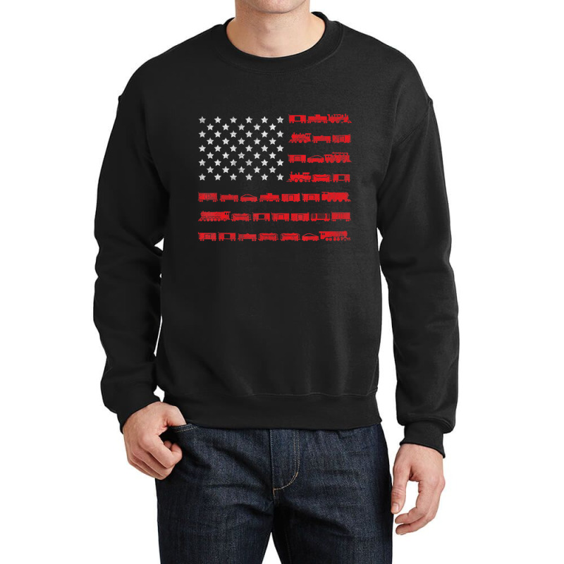 American Flag Railroad Train Crewneck Sweatshirt | Artistshot