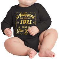 Annoying Each Other Since 1981 Wedding Anniversary Him Her Long Sleeve Baby Bodysuit | Artistshot