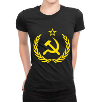 Hammer And Sickle Star Cccp Soviet Union Red Ladies Fitted T-shirt | Artistshot