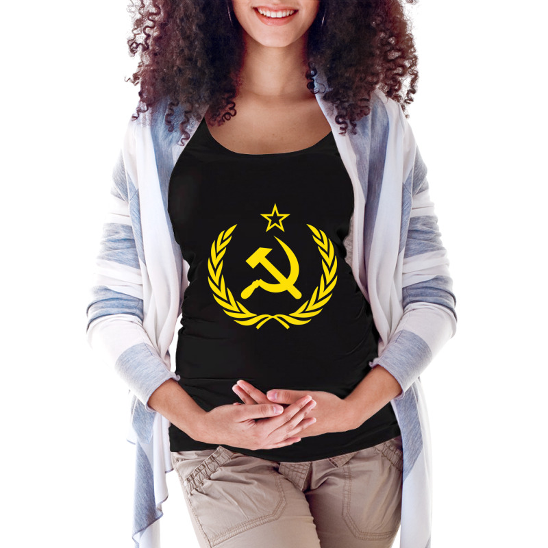 Hammer And Sickle Star Cccp Soviet Union Red Maternity Scoop Neck T-shirt by cm-arts | Artistshot