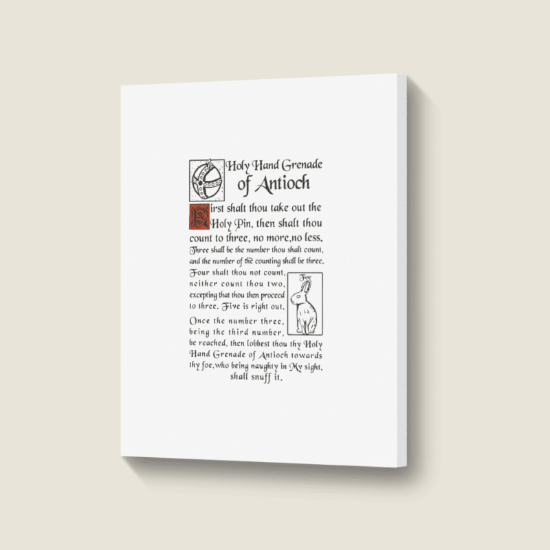 Holy Hand Grenade Script Holy Grail Portrait Canvas Print | Artistshot