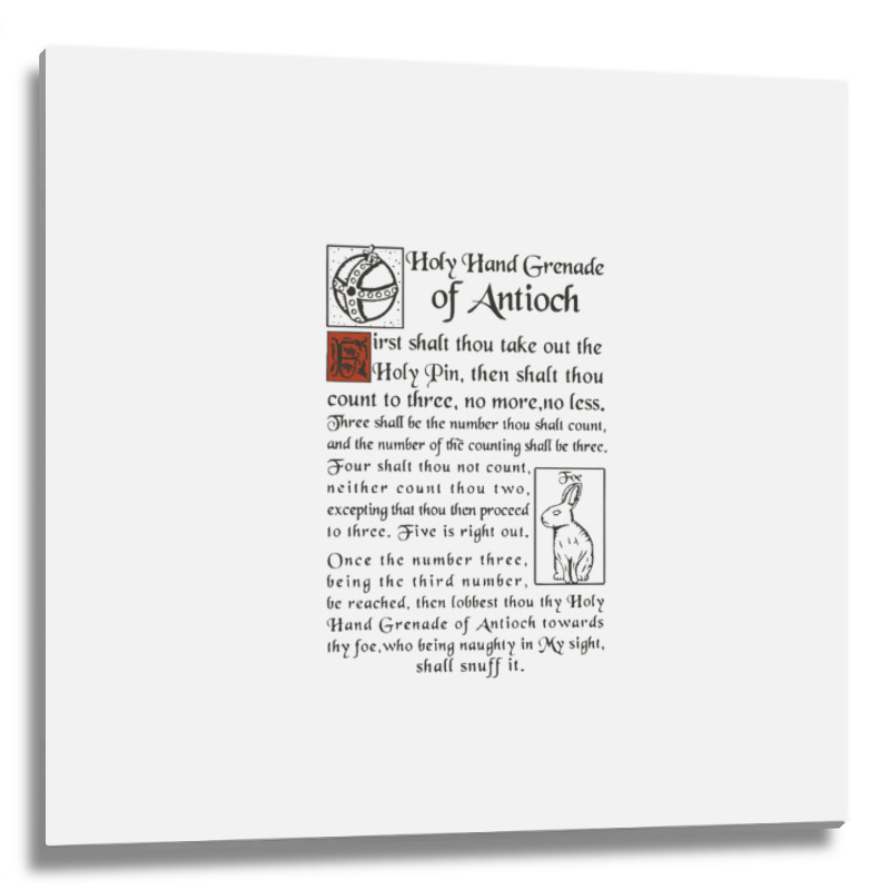 Holy Hand Grenade Script Holy Grail Metal Print Square | Artistshot