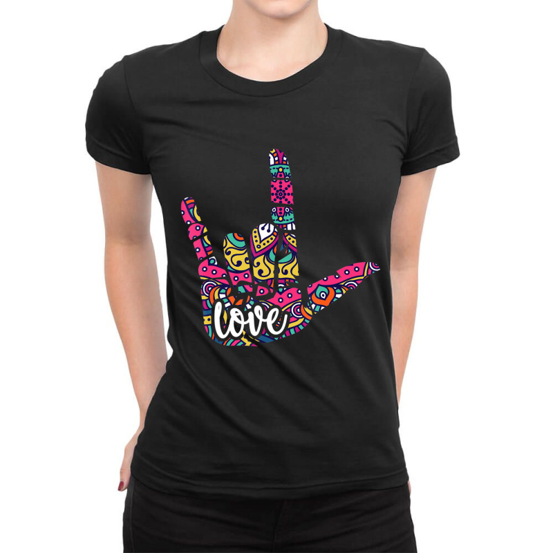 Asl Sign Language I Love You. American Sign Language Ladies Fitted T-Shirt by cm-arts | Artistshot