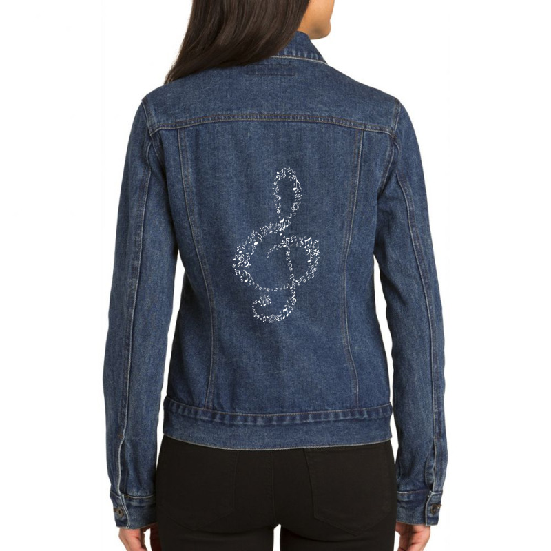 Music Note .png Ladies Denim Jacket by LawrenceKemp | Artistshot