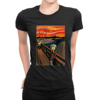 Music-retro-the-scream-by-edvard-munch-funny-graphic-gift- Ladies Fitted T-shirt | Artistshot