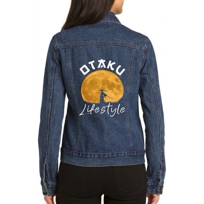 Otaku Lifestyle Nobility Samurai Gift Idea For Manga Lovers Ladies Denim Jacket by cm-arts | Artistshot