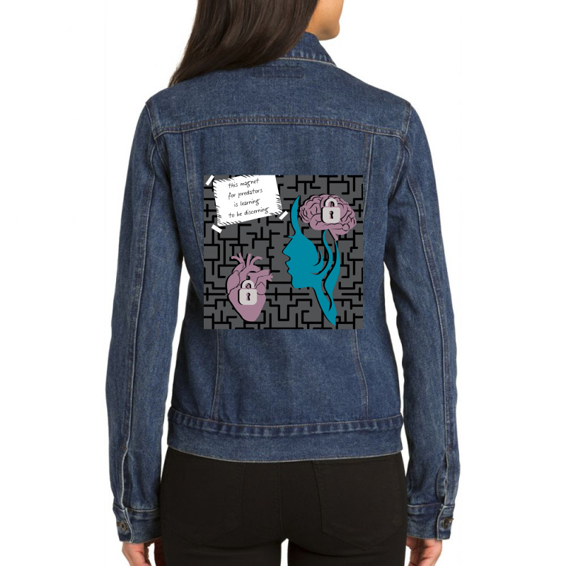 Discerning Ladies Denim Jacket by SAUNDRAHARDAWAY | Artistshot