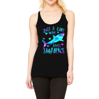 Just A Girl Who Loves Sharks Watercolor Shark Racerback Tank | Artistshot