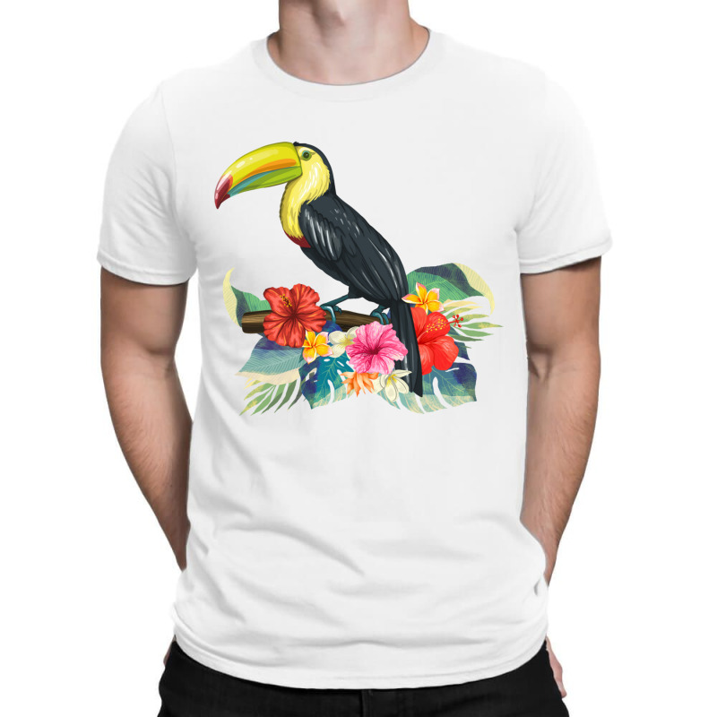 Toucan Exotic Birds Tropical Flowers Leaf Bird Of Paradise Sweatshirt T-Shirt by cm-arts | Artistshot