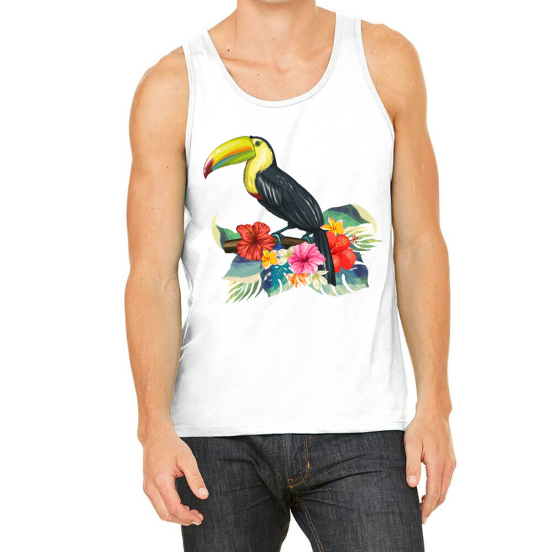 Toucan Exotic Birds Tropical Flowers Leaf Bird Of Paradise Sweatshirt Tank Top by cm-arts | Artistshot