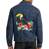 Toucan Exotic Birds Tropical Flowers Leaf Bird Of Paradise Sweatshirt Men Denim Jacket | Artistshot