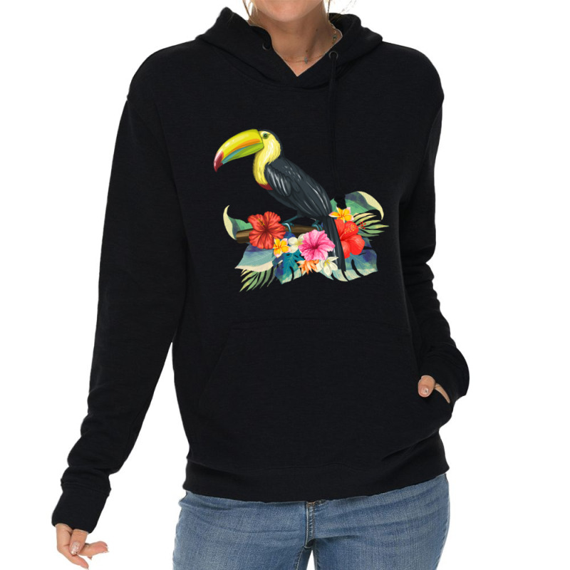 Toucan Exotic Birds Tropical Flowers Leaf Bird Of Paradise Sweatshirt Lightweight Hoodie by cm-arts | Artistshot