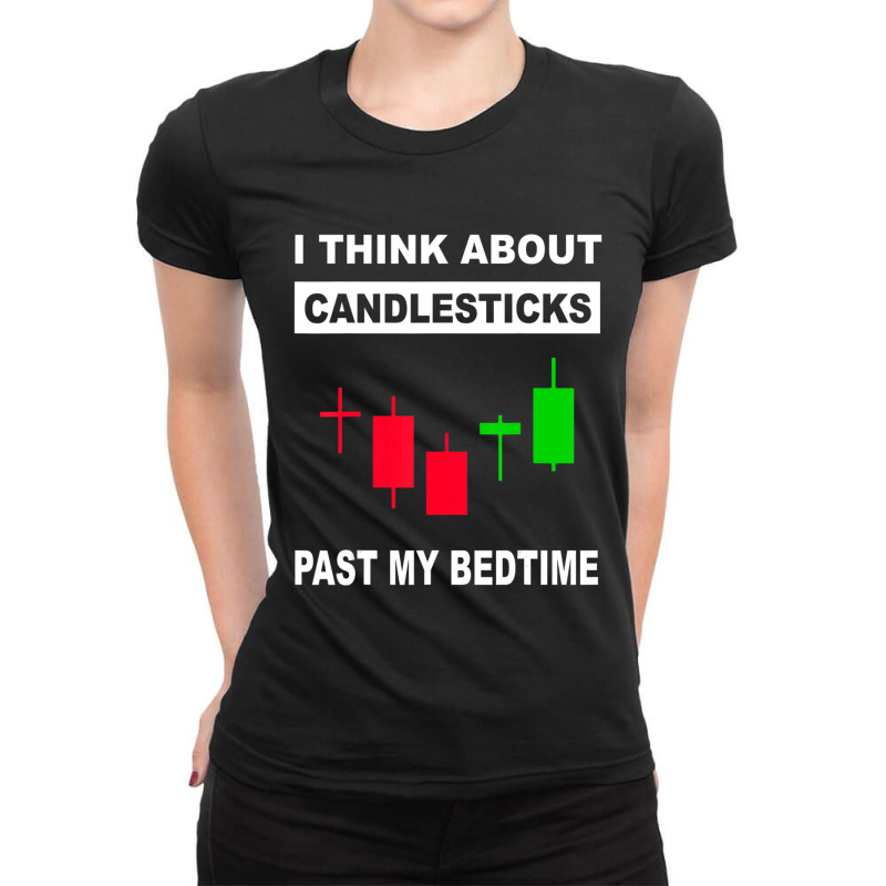 Stock Market Stock Trading Candlestick Ladies Fitted T-Shirt by cm-arts | Artistshot