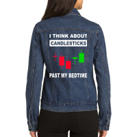 Stock Market Stock Trading Candlestick Ladies Denim Jacket | Artistshot