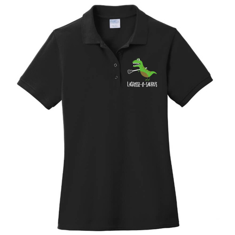 Lacrosse Lax Player Dinosaur Dino Lover Sport Ladies Polo Shirt by cm-arts | Artistshot