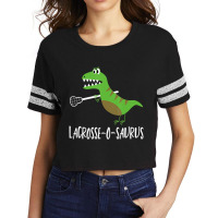 Lacrosse Lax Player Dinosaur Dino Lover Sport Scorecard Crop Tee | Artistshot