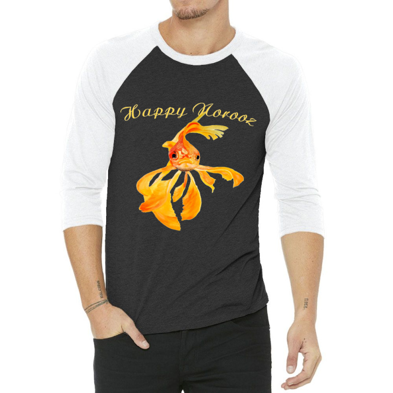 Happy Norooz Persian New Year Goldfish Isolated 3/4 Sleeve Shirt by DHEERAJGOODWIN | Artistshot