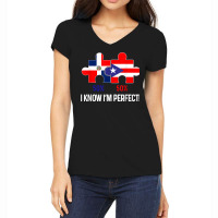 Half Puerto Rican Half Dominican Flag Map Combined Pr Rd T Shirt Women's V-neck T-shirt | Artistshot