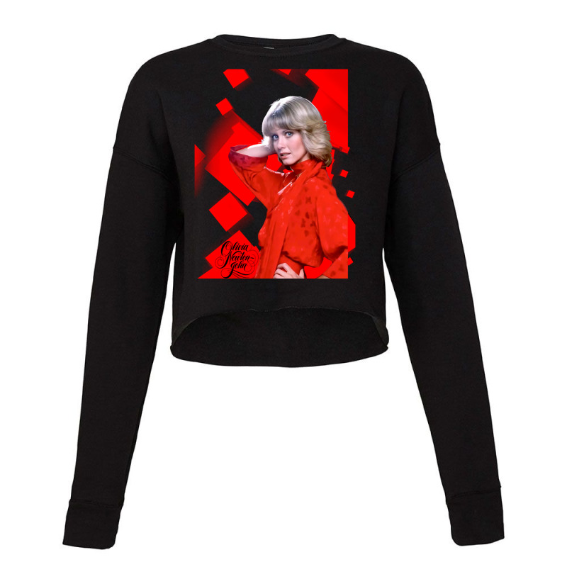 Funny Gifts Olivia Newton Beautiful Female Singer John Retro Vintage Cropped Sweater by cm-arts | Artistshot