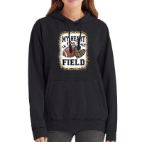 Bleached My Heart Is On That Field Football Mom Leopard Vintage Hoodie | Artistshot