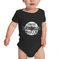 Nashville Tennessee Country Music City Vinyl Baby Bodysuit | Artistshot