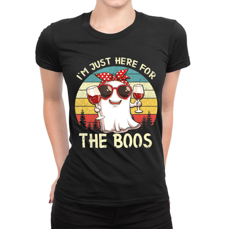 I'm Just Here For The Boos Halloween Outfit Women Ladies Fitted T-shirt | Artistshot