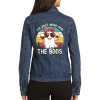 I'm Just Here For The Boos Halloween Outfit Women Ladies Denim Jacket | Artistshot