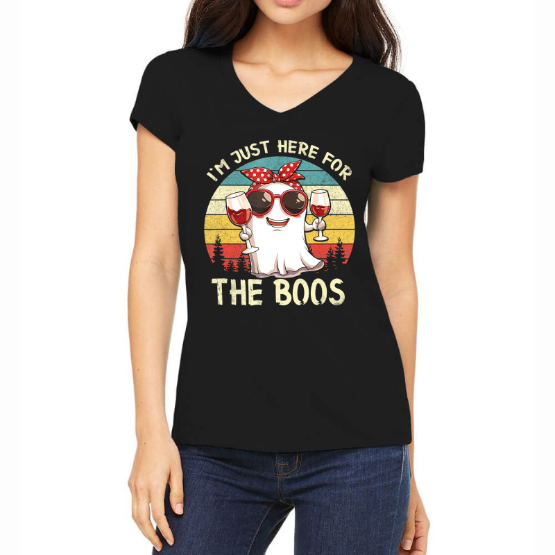 I'm Just Here For The Boos Halloween Outfit Women Women's V-neck T-shirt | Artistshot