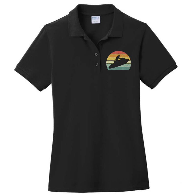 Vintage Retro Jet Ski Athletic Beach Summer Sports Jet Ski Ladies Polo Shirt by Adcock Salmon | Artistshot