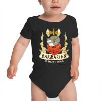 W20 Barbarian Roll 20-sided Dice Role Play Dungeon Fantasy Baby Bodysuit | Artistshot