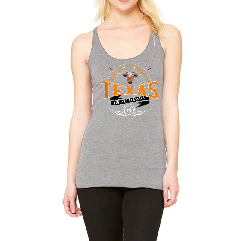 Vintage Classic Style Texas Lone Star Longhorn Design Tank Top Racerback Tank by cm-arts | Artistshot