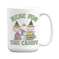 Peanuts Halloween Charlie Sally Here For The Candy 15 Oz Coffee Mug | Artistshot