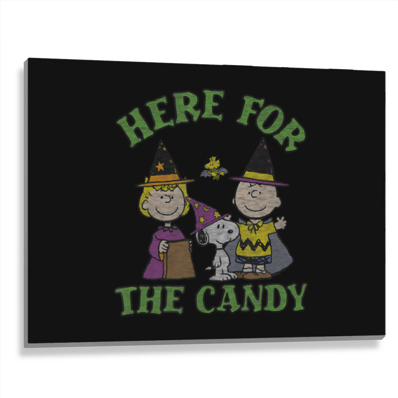 Peanuts Halloween Charlie Sally Here For The Candy Metal Print Horizontal | Artistshot