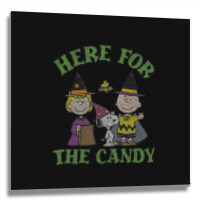 Peanuts Halloween Charlie Sally Here For The Candy Metal Print Square | Artistshot