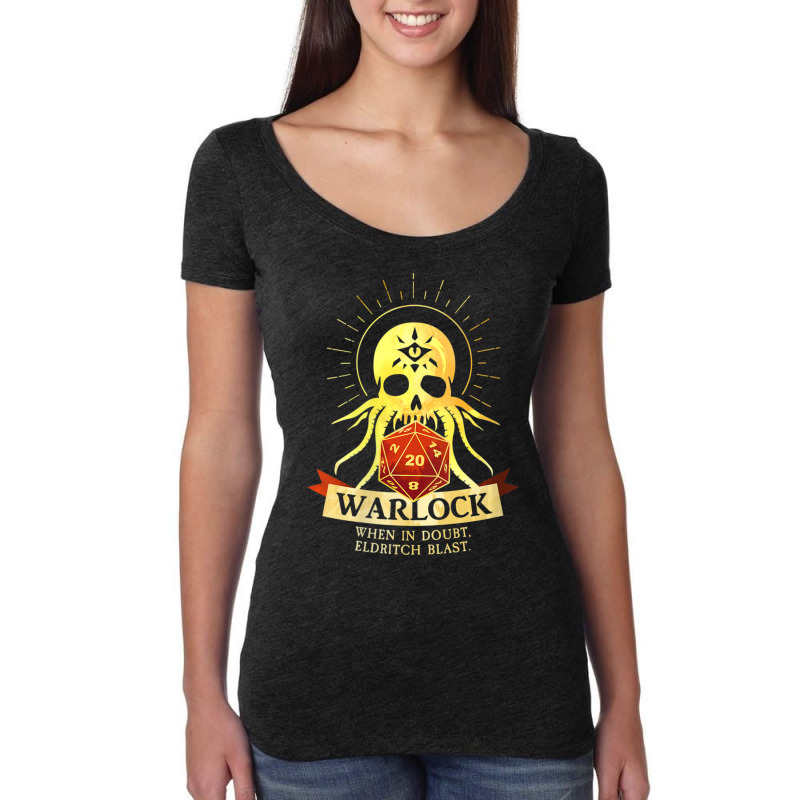 Warlock Class D20 Tabletop Dungeons Rpg Gaming Dragons Women's Triblend Scoop T-shirt by PhanBo | Artistshot