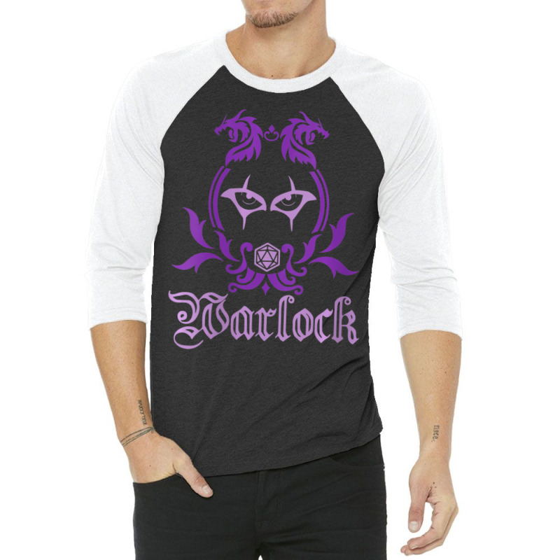 Warlock Class Emblem Dungeons And Rpg Dragons 3/4 Sleeve Shirt by PhanBo | Artistshot