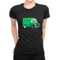 Green Mini Van Cartoon Ladies Fitted T-shirt | Artistshot