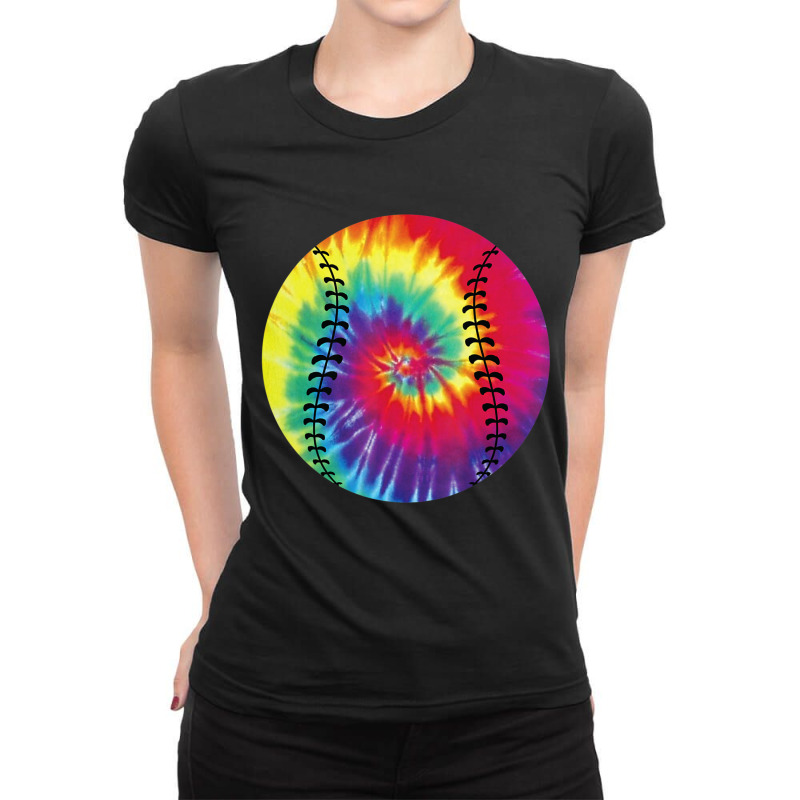 Baseball Tie Dye Rainbow Kids Boys Teenage Men Girls Ladies Fitted T-Shirt by cm-arts | Artistshot