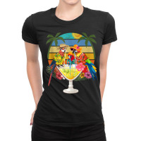 Parrots Drinking Margarita On Summer Vacation Birds Fun Tank Top Ladies Fitted T-shirt | Artistshot