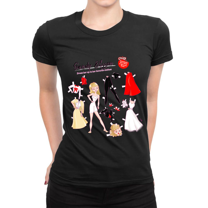 Sandy Paper Doll [grease] Ladies Fitted T-Shirt by cm-arts | Artistshot