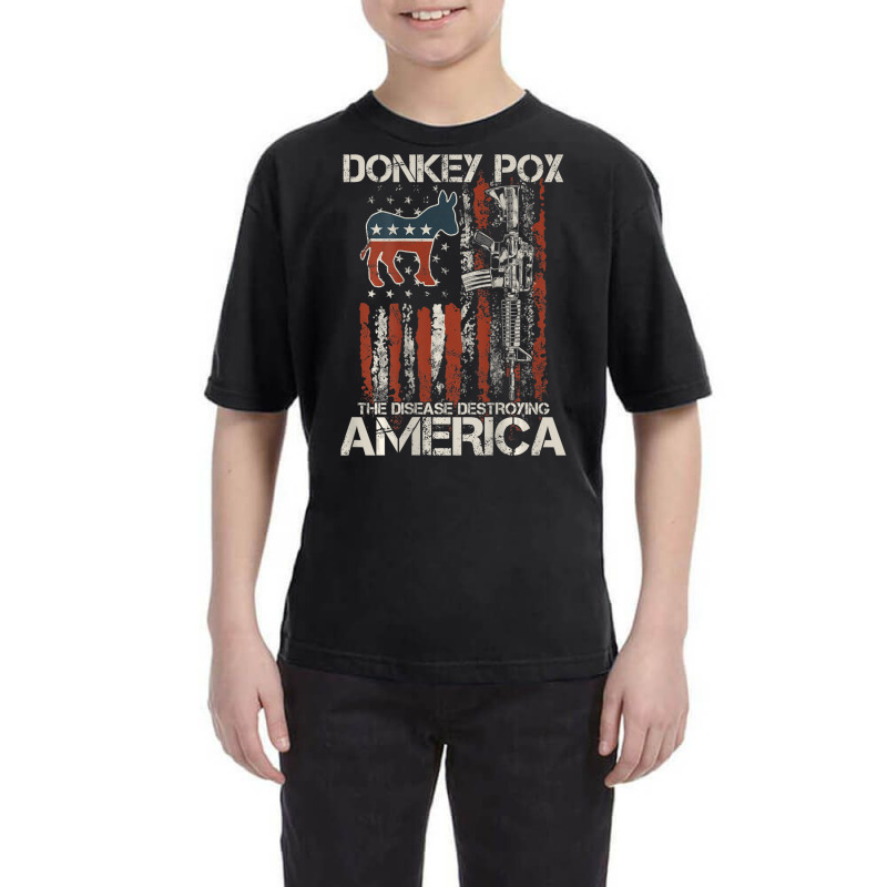 Biden Donkey Pox The Disease Destroying America Back Youth Tee | Artistshot