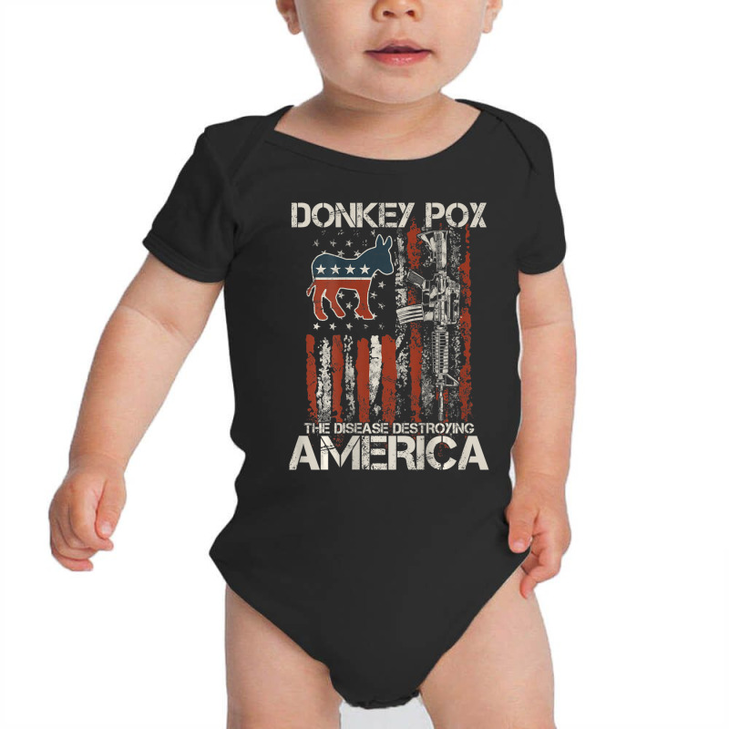 Biden Donkey Pox The Disease Destroying America Back Baby Bodysuit | Artistshot