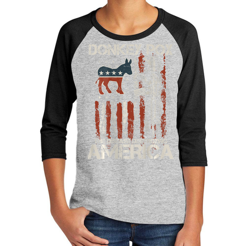 Biden Donkey Pox The Disease Destroying America Back Youth 3/4 Sleeve | Artistshot