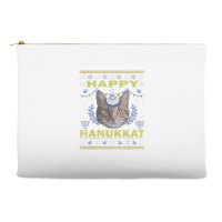 Funny American Wirehair Cat Jewish Holiday Hanukkat Happy T Shirt Accessory Pouches | Artistshot