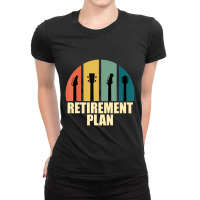 Old Man With Guitar Pensioner Musician Retro Acoustic Guitar Ladies Fitted T-shirt | Artistshot