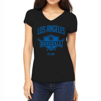 Distressed Retro Baseball Look Party Tailgate Fan Gift Women's V-neck T-shirt | Artistshot