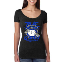 Racer Blue 5s  To Match Time Is Money Shoes 5 Racer Blue Women's Triblend Scoop T-shirt | Artistshot